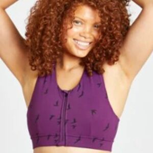 Oiselle Purple Racerback Sports Bra Moisture-Wicking